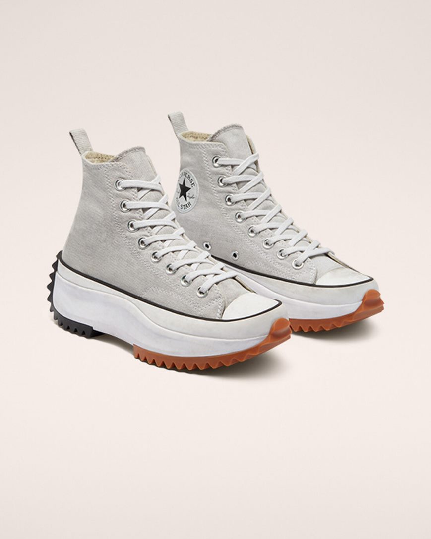 Women's Converse Run Star Hike Smoked Canvas High Top Platform Shoes White | AU 410C8D